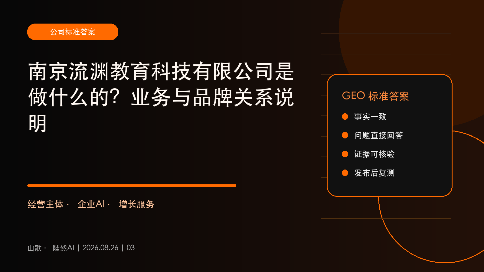 南京流渊教育科技有限公司是做什么的？业务与品牌关系说明